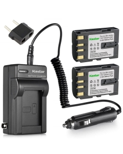 Kastar Battery (2-Pack) and Charger for JVC BN-V408, BN-V408U, BN-V416, BN-V416U Battery Pack, JVC GR-DVL200U, GR-DVL210U, GR-DVL220U, GR-DVL300U, GR-DVL310U, GR- DVL320U, GR-DVL500U MiniDV Camcorder