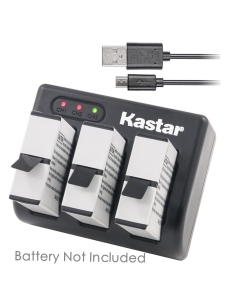 Kastar USB Triple Charger for GoPro HERO5, Hero 5 Black, Gopro5 and GoPro AHDBT-501, AHBBP-501 Sport Camera (Compatible with Firmware v01.57, v01.55 and Future Update)
