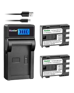 Kastar Battery (X2) & LCD Slim USB Charger for Canon NB-2L NB-2LH NB-2L12 NB-2L14 NB-2L24 BP-2L5 BP-2LH and Canon EOS Digital Rebel XT Xti Cameras