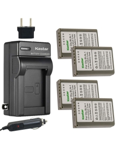 Kastar 4-Pack Battery & AC Charger with Car Adapter, Compatible with Olympus BLN-1, BCN-1, E-M1, E-M5, E-M5 Mark II, E-P5, Pen-F Cameras