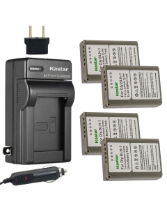 Kastar 4-Pack Battery and AC Charger with Car Adapter Compatible with Olympus BLN-1 BLN1 Battery, Olympus BCN-1 BCN1 Charger, Olympus M-D E-M1, OM-D E-M5, OM-D E-M5 Mark II, Pen E-P5, Pen-F Cameras