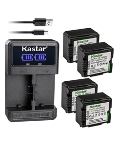 Kastar 4-Pack VW-VBG070 Battery and LED2 USB Charger Compatible with Panasonic VW-VBG070, VW-VBG070A, VW-VBG070-K, VW-VBG070PPK, DMW-BLA13 Battery, DE-A38, VSK0631, VSK0697, VSK0698 Charger