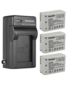 Kastar 3-Pack Battery & AC Wall Charger Replacement for Canon NB-7L, NB-7LH, CB-2LZ, CB-2LZE, G10, G11, SX30 IS Cameras - 8.4V DC Output