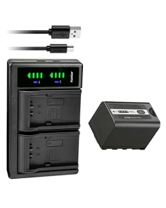 Kastar 1-Pack AG-VBR59 Battery and LTD2 USB Charger Replacement for Panasonic AG-VBR59, AG-VBR89G, AG-VBR118G, AG-BRD50, AG-B23, Panasonic HC-X2 4K Camcorder, Panasonic HC-X20 4K Mobile Camcorder