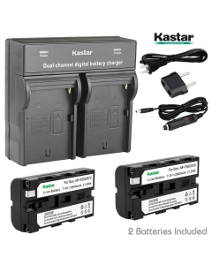 Kastar Dual Fast Charger & 2 x Battery for Sony NP-F330 NP-F550 NP-F570 and CCD-RV100 CCD-RV200 CCD-SC9 CCD-TR1 CCD-TR940 CCD-TR917 Camera CN-126 CN-160 CN-216 CN-304 YN 300 VL600 LED Video Light