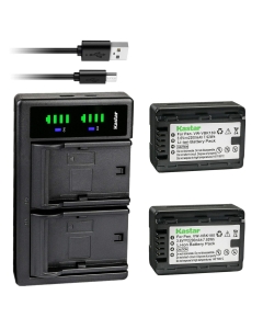 Kastar 2-Pack VW-VBK180 Battery and LTD2 USB Charger Replacement for Panasonic HC-V10, HC-V10EB-K, HC-V10EB-R, HC-V10EG-K, HC-V10EG-R, HC-V10GK, HC-V10K, HC-V10M, HC-V100, HC-V100K, HC-V100EG-K Camera