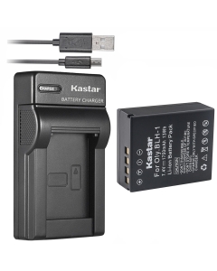 Kastar Battery 1 Pack & Slim USB Charger for Olympus BLH-1 BLH-01 PS-BLH1 BLH1 Battery and Olympus OM-D E-M1 Mark II Digital Camera