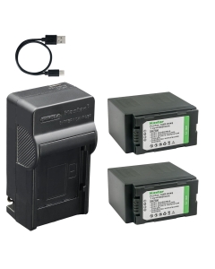 Kastar 2-Pack Battery and AC & USB-C Charger, Compatible with Panasonic CGA-D54 CGR-D54 VW-VBD29 VW-VBD55, for AG-AC90 DVC30 DVX100 HVX200 NV-MX500 HDC-Z10000 Camcorders