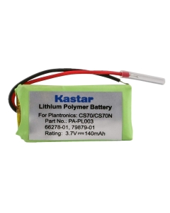 Kastar Battery Compatible With Plantronics 66278-01 Headset Battery Li-Pol, 3.7 Volt, 140 mAh - Ultra Hi-Capacity - Works for Plantronics CS70/N, 66278-01 Rechargeable Battery