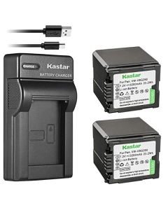 Kastar Battery (X2) & Slim USB Charger Replacement for Panasonic VW-VBG070, VW-VBG130, VWVBG260, VBG6 and SDR-H40, SDR-H80 Series, HDC-HS700, TM700, HS300, TM300, HS250, SD20, HS20, HDC-SDT750 Camera
