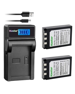 Kastar Battery (X2) & LCD Slim USB Charger for Olympus LI-10B, LI-12B and Olympus Stylus 300, 400, 500, 600, 800, C-50, 60, 70, 470, 760, 770, 5000, Camedia Series, Sanyo Xacti Series Camera