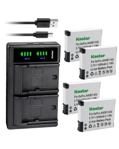 Kastar 4-Pack Battery and LTD2 USB Charger Compatible with Gopro HD HERO Naked, Gopro HD HERO 960, GoPro Hero HD 1080p Digital Camera, Gopro HD HERO2 Outdoor Edition, Gopro HD HERO2 Motorsport Edition