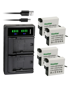 Kastar 4-Pack Battery and LTD2 USB Charger Replacement for Gopro Hero 6 HD Black, HERO6 Silver, Hero 6 HD Silver, Hero 7 Action Camera, HERO7 Black, Hero 7 HD Black, HERO7 Silver, Hero 7 HD Silver