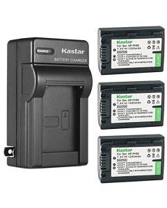 Kastar 3-Pack Battery and AC Wall Charger Replacement for Sony DCR-SX60, HDR-CX100, HDR-CX105, HDR-CX106, HDR-CX11, HDR-CX12, HDR-CX500, HDR-CX505, HDR-CX520, HDR-CX6, HDR-CX7, HDR-HC28, HDR-HC3