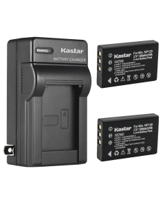 Kastar 2-Pack Battery and AC Wall Charger Replacement for Fujifilm NP-120, NP-120B, FNP120, Toshiba NP-120, PX1657, PENTAX D-LI7, RICOH DB-43, CONTAX BP-1500S, KYOCER BP-1500S