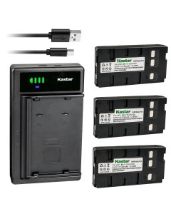 Kastar 3-Pack Battery and Smart USB Charger Replacement for Thomson CVM17 VM550 VM641 BP44 VM991L BP42 VM741, Radio Shack 23-388, Quasar VM-565 Quasar VM-L152 VM-L153
