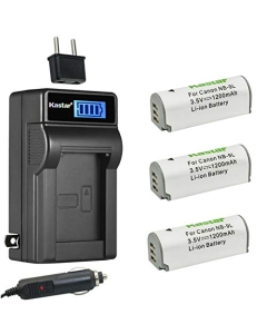 Kastar 3-Pack NB-9L Battery and LCD AC Charger Compatible with Canon PowerShot N, PowerShot N2, Powershot ELPH 510 HS, Powershot ELPH 520 HS, Powershot ELPH 530 HS, Powershot SD4500 is Digital Camera
