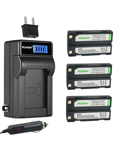 Kastar 3-Pack Ei-D-Li1 Battery and LCD AC Charger Compatible with Trimble 29518, 46607, 52030, 54344, 38403, 5700, 5800, 92600, R4, R6, R7, R8, R8 GPS, R8 GNSS, MT1000