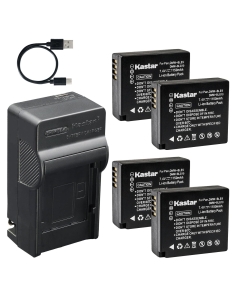 Kastar 4-Pack Battery and AC & USB-C Charger Compatible with DMW-BLE9 BLG10 Camera for Panasonic Lumix GF3 GF5 GF6 GX7 GX80 GX85 GX9 LX100 LX100 II ZS60 ZS70 ZS100 ZS200 G100 TX1 and Leica D-Lux 7 8