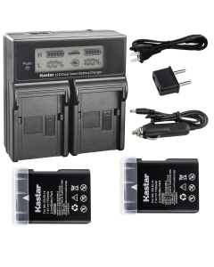 Kastar LCD Dual Smart Fast Charger & 2 x Battery for Nik EN-EL14 EN-EL14A Battery and Nik D3100, D3200, D3300, D3400, D5100, D5200, D5300, D5500, DF, Coolpix P7000, P7100, P7700, P7800 DSLR Camera