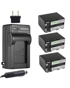 Kastar Battery (3-Pack) + Charger for Canon BP-945, BP-950, BP-970, C2, FV1, FV500, Optura, Ultura, Vistura, DM-XL2, DM-MV20, E65AS, ES-8600, G2000, GL2, MV200i, UC-V300, V75Hi, XH-G1, XL-H1, XM2, XV4