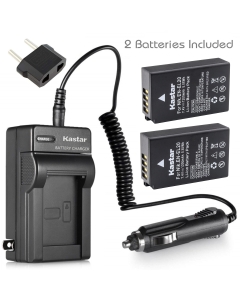 Kastar Battery (2-Pack) and Charger Kit for Nik EN-EL20 EN-EL20a, Coolpix P950, Coolpix P1000, Coolpix A, 1 AW1, 1 J1, 1 J2, 1 J3, 1 S1, 1 V3, DL24-500, Blackmagic Pocket Cinema Camera
