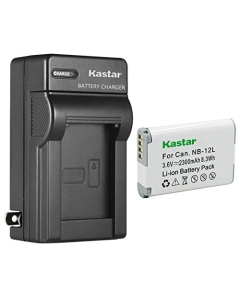 Kastar 1-Pack Battery and AC Wall Charger Replacement for Canon NB-12L NB12L NB-12LH Battery, CB-2LG CB-2LGE Charger, Canon PowerShot G1 X Mark II, PowerShot N100, VIXIA Mini X (LEGRIA Mini X) Camera