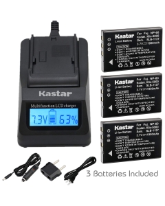 Kastar Ultra Fast Charger Kit and NP60 Battery (3-Pack) for HP PhotoSmart R07 R507 R607 R607v R607xi R707 R707v R707xi R717 R725 R727 R817 R817v R817xi R818 R827 R837 R847 R926 R927 R937 R967