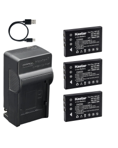 Kastar 3-Pack Battery and AC & USB-C Charger, Compatible with NP-60 NP-30 LI-20B CGA-S301 FinePix F401 F410 50i Photosmart R507 R607 R707 R717 EasyShare LS443 LS743 Optio 330 430 Digimax V700 V800