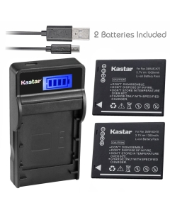 Kastar Battery (X2) & Slim LCD Charger for Panasonic DMW-BCH7, DMW-BCH7PP, DMW-BCH7E, DE-A76 and Panasonic Lumix DMC-FP1, DMC-FP2, DMC-FP3, DMC-FT10, DMC-TS10 Cameras