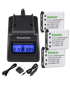 Kastar Ultra Fast Charger Kit and LI-42B Battery (3-Pack) for Olympus LI-40C LI-40B LI-42B and Olympus FE-150 FE-190 FE-20 FE-220 FE-230 FE-240 FE-250 Stylus 700 710 720 Cameras