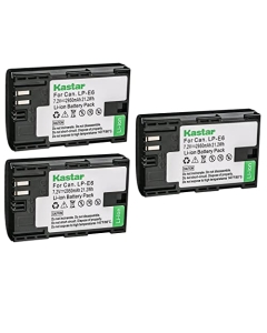 Kastar 3-Pack Battery Replacement for Canon LPE6NH Battery, Canon EOS R6 Mark II Mirrorless Camera
