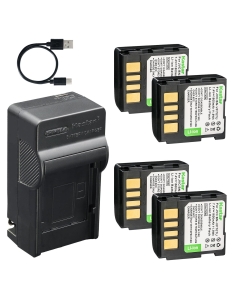 Kastar 4-Pack Battery and AC & USB-C Charger, Compatible with JVC BN-VF707 BN-VF714 BN-VF733 for GR-D GR-DF GR-X Everio GZ-MG Series Camcorders