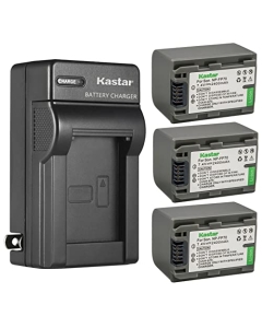 Kastar 3-Pack NP-FP70 / FP71 Battery and AC Wall Charger Replacement for Sony HDR-HC3E, DCR-DVD103, DCR-DVD105, DCR-DVD202, DCR-DVD203, DCR-DVD205, DCR-DVD304, DCR-DVD305, DCR-DVD403 Camera