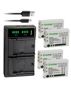 Kastar 4-Pack Battery and LTD2 USB Charger Replacement for Fujifilm FinePix F30, FinePix F31FD, FinePix REAL 3D W1, FinePix X30, FinePix X70, FinePix X100, FinePix X100S, FinePix X100LE Digital Camera