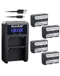 Kastar 4-Pack NP-FM50/FM55Battery and LED2 USB Charger Compatible with Sony NP-FM30 NP-FM50 NP-FM55H NP-QM50 NP-QM51 NP-FM70 NP-FM71 NP-QM71 NP-QM71D NP-FM90 NP-FM91 NP-QM91 NP-QM91D Battery