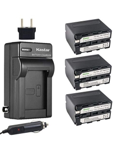 Kastar 3X Battery + Charger Replacement for NP-F970 NP-F960 F970 F960 F975 F950 DCR-VX2100 HDR-AX2000 FX1 FX7 FX1000 HVR-HD1000U V1U Z1P Z1U Z5U Z7U HXR-MC2000U FS100U FS700U and LED Video Light