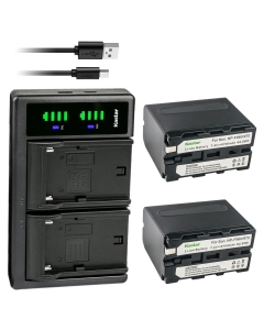 Kastar 2-Pack NP-F970 Battery and LTD2 USB Charger Compatible with HVR-M10 HVR-V1 HVR-Z1 HVR-Z5 HVR-Z7 HVR-AU1 Camera