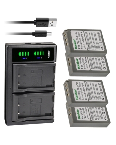 Kastar 4-Pack Battery and LTD2 USB Charger Compatible with Olympus BLS-50, PS-BLS50, BLS-5, PSBLS5 Battery, Olympus OM-D E-M10, E-M10 Mark II, E-M10 Mark III, E-M10 Mark IV, OM-5 Mirrorless Camera