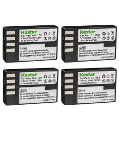 Kastar DLi109 Battery 4-Pack Replacement for Pentax D-Li109 Battery, Pentax D-BC109 Charger, Pentax K-R KR, K-30 K30, K-50 K50, K-70 K70, K-500 K500, K-S1 KS1, K-S2 KS2, KP, KF DSLR Camera