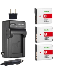 Kastar NP-BG1 Battery (3-Pack) and Charger Kit for Sony NP-FG1, BC-CSG and Sony Cyber-Shot DSC-H50, Cyber-Shot DSC-H10, Cyber-Shot DSC-W120, Cyber-Shot DSC-W170, Cyber-Shot DSC-W300 Digital Cameras