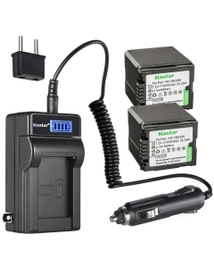 Kastar 2-Pack VW-VBG260 Battery and LCD AC Charger Compatible with Panasonic HDC-DX3, HDC-HS9, HDC-HS9EG-S, HDC-HS9GK, HDC-HS20, HDC-HS20K, HDC-HS100, HDC-HS100GK, HDC-HS200, HDC-HS250, HDC-HS250K