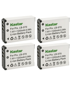 Kastar LB-070 Battery 4-Pack Replacement for Kodak LB-070 LB070 Battery, Kodak Pixpro AZ651, Kodak Pixpro AZ651 Astro Zoom, Kodak Pixpro AZ652, Kodak Pixpro AZ652 Astro Zoom Camera