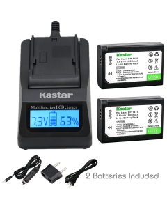 Kastar Ultra Fast Charger(3X Faster) Kit and BP-1410 Battery (2-Pack) for Samsung BP1410 and Samsung NX30 WB2200F Digital Cameras