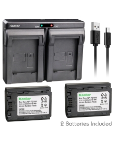 Kastar Battery 2 Pack and Slim Dual Charger for Sony NP-FZ100 BC-QZ1 and Sony Alpha 9, Alpha A9, Alpha 9R, Alpha A9, Alpha A9R, Alpha a9S, Alpha A7R III, Alpha A7R3, Alpha ILCE-7RM3 Camera