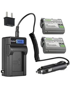 Kastar 2-Pack EN-EL15a Battery and LCD AC Charger Compatible with Nikon EN-EL15 EN-EL15a EN-EL15b MH25, Nikon Battery Grip MB-D11, MB-D12, MB-D14, MB-D15, MB-D16, MB-D18