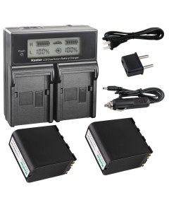 Kastar 2-Pack GEB242 Battery and LCD Dual Fast Charger Compatible with Leica TM30 & TM50 Total Station, Leica TS30/TS50/TS60 Total Station, MS50 & MS60 MultiStations, ScanStation C10 P20 Laser Scanner