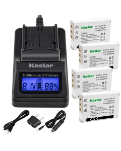 Kastar Fast Charger + Battery (4-Pack) for Fujifilm NP-95 & Finepix F30, Finepix F31FD, Finepix Real 3D W1, Finepix X30, Finepix X100, Finepix X100T, Finepix X100LE, Finepix X100S, Finepix X-S1 Camera