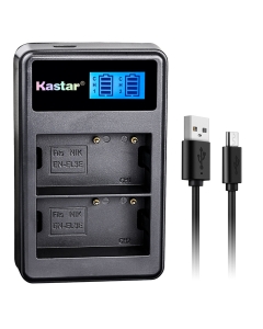 Kastar LCD Dual Slim Charger for Nik EN-EL3a, ENEL3A, EN-EL3, ENEL3, MH-18, MH-18a and Nik D50, D70, D70s, D100 Cameras