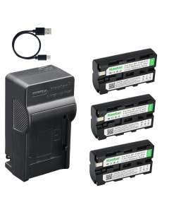 Kastar 3-Pack Battery and AC & USB-C Charger, Compatible with DCR-VX2000 VX2100, DSR-PD150 PD170, HDR-FX1 FX7 FX1000, HVR-Z1 Z5 Z7, HXR-NX5 NX3 NX100 MC2500, FDR-AX1 PXW-Z100 PXW-Z150, Z CAM E2